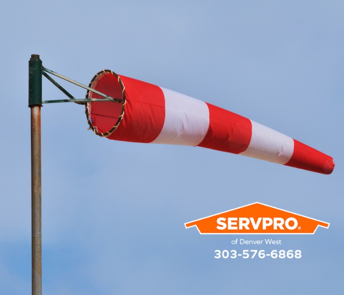 Denver has had some high wind warnings this winter, and strong winds can cause significant damage to homes and structures. When you have wind or storm damage, SERVPRO® of Denver West’s technicians are Here to Help. ®