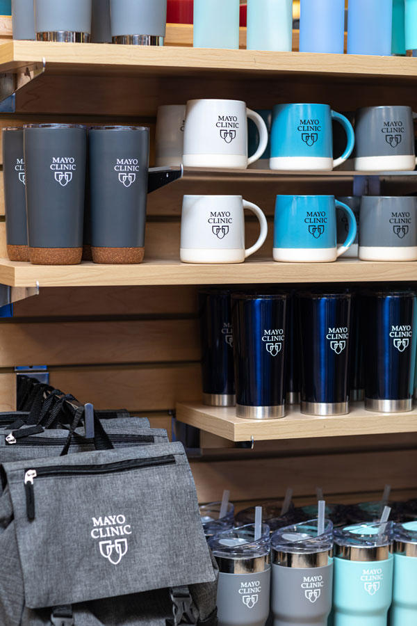Find a variety of logo merchandise and apparel at the Mayo Clinic Gift Shop located in the Ghonda Building.