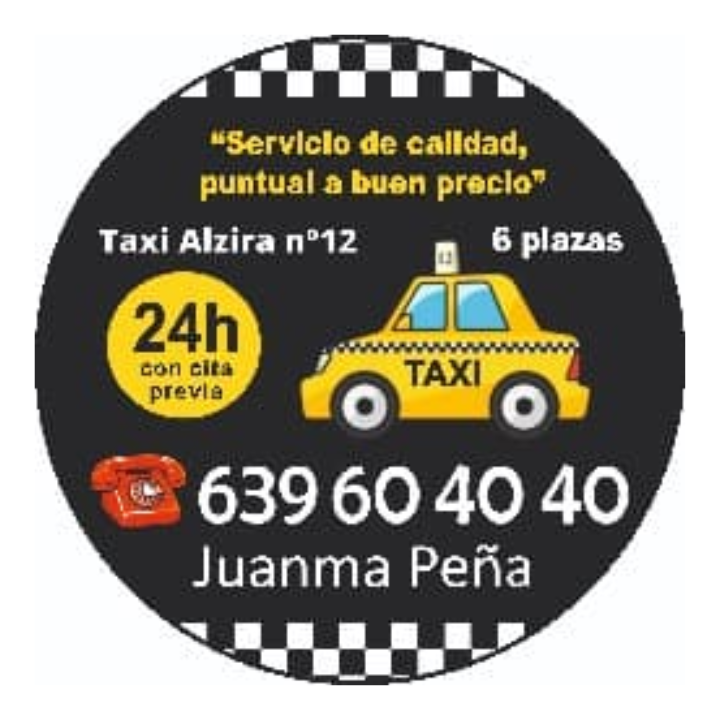 Taxi Alzira Juanma Peña - 6 plazas. Logo