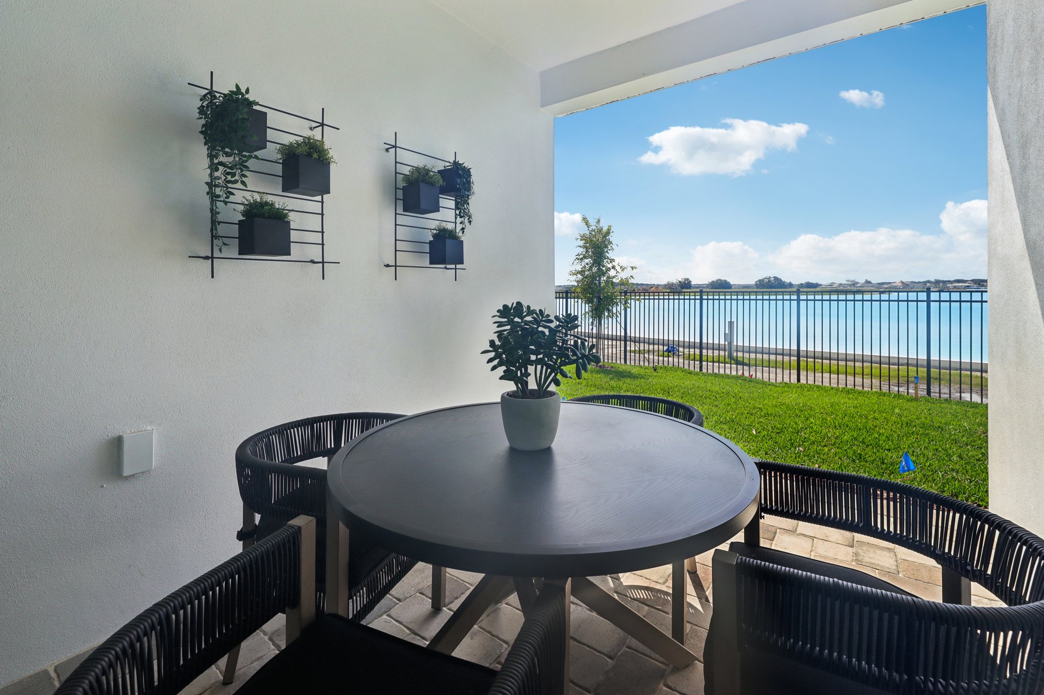 The Lanai of a DRB Homes Aruba Home Plan at Isla Mirada in San Antonio, FL. 