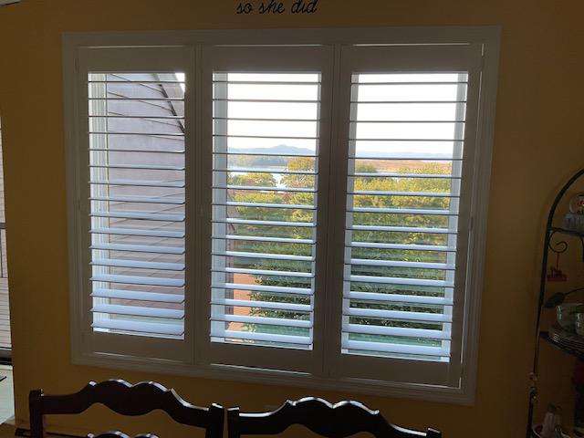 Looking for something elegant that goes with a variety of styles? Check out our Shutters in this Ossining home! They work well in modern, classic, and eclectic homes! #BudgetBlindsOssining #OssiningNY #PlantationShutters #FreeConsultation
