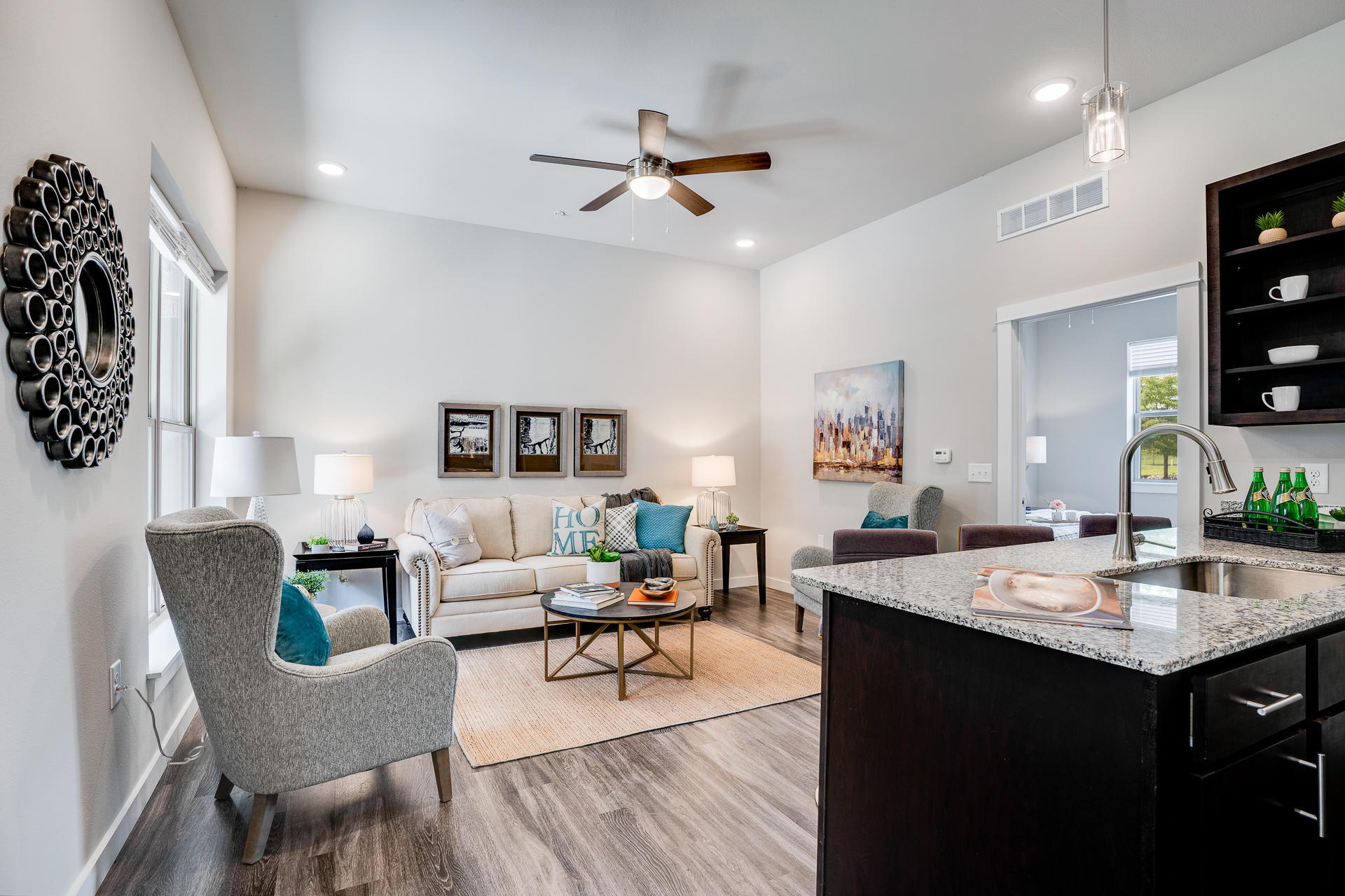 Open Concept Living Room With Large Windows