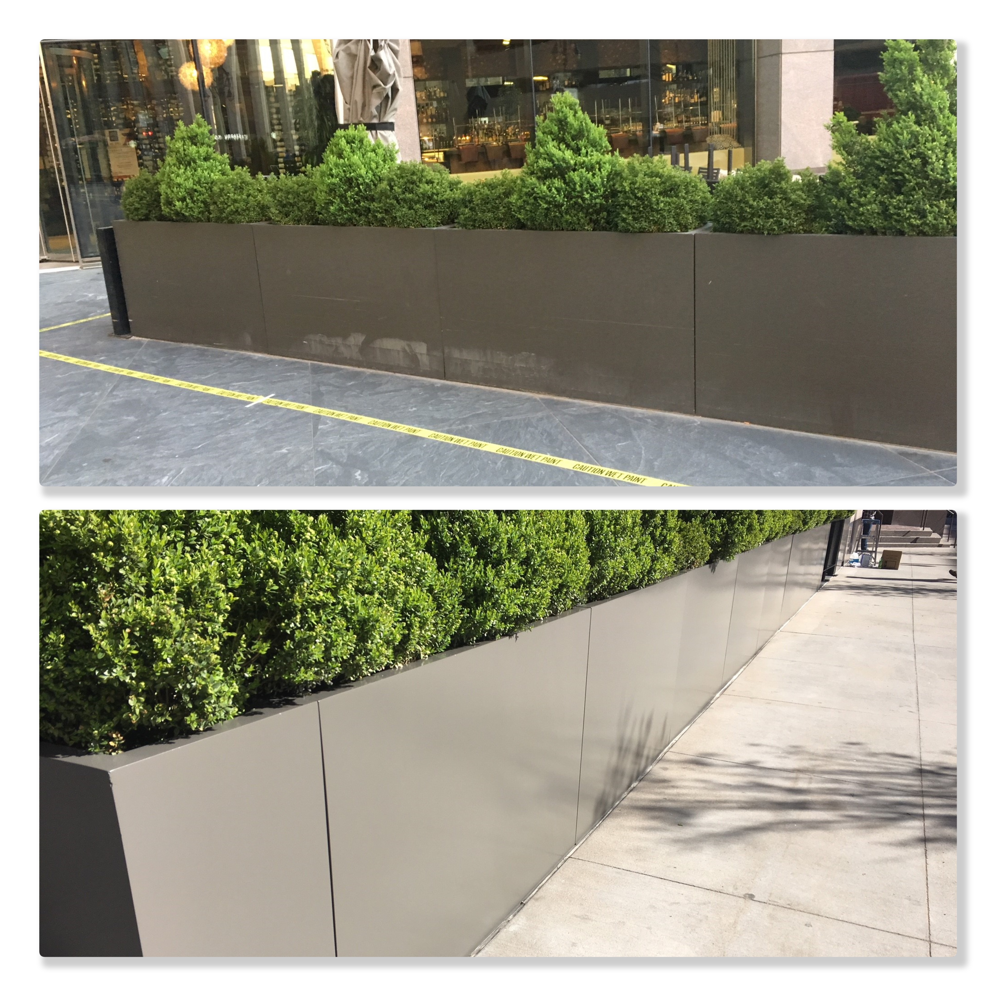 Exterior planter refinishing