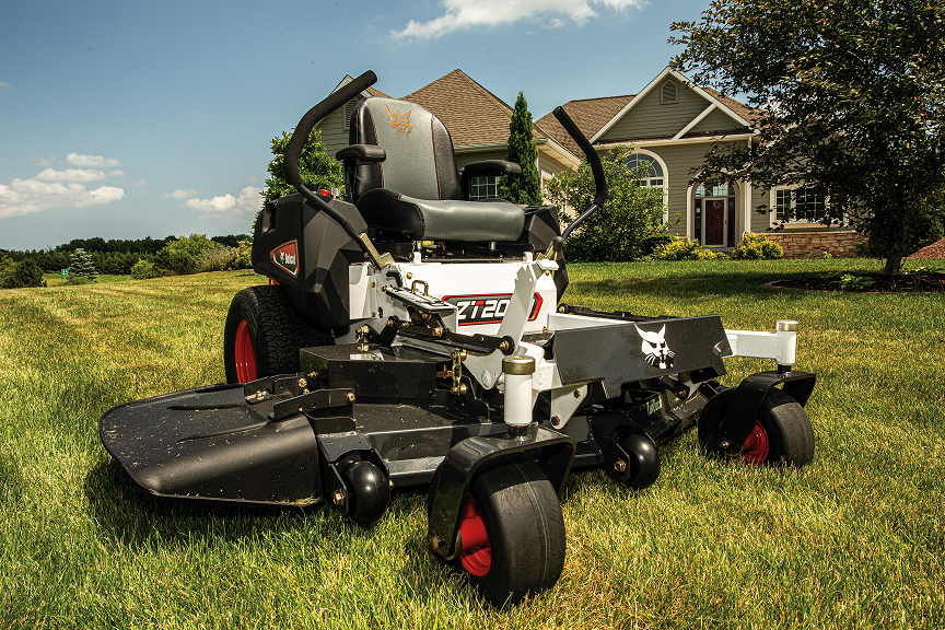 Bobcat's Zero Turn Mower working on a large lawn using More Commercial Features Than Any Other Zero Turn Mower
