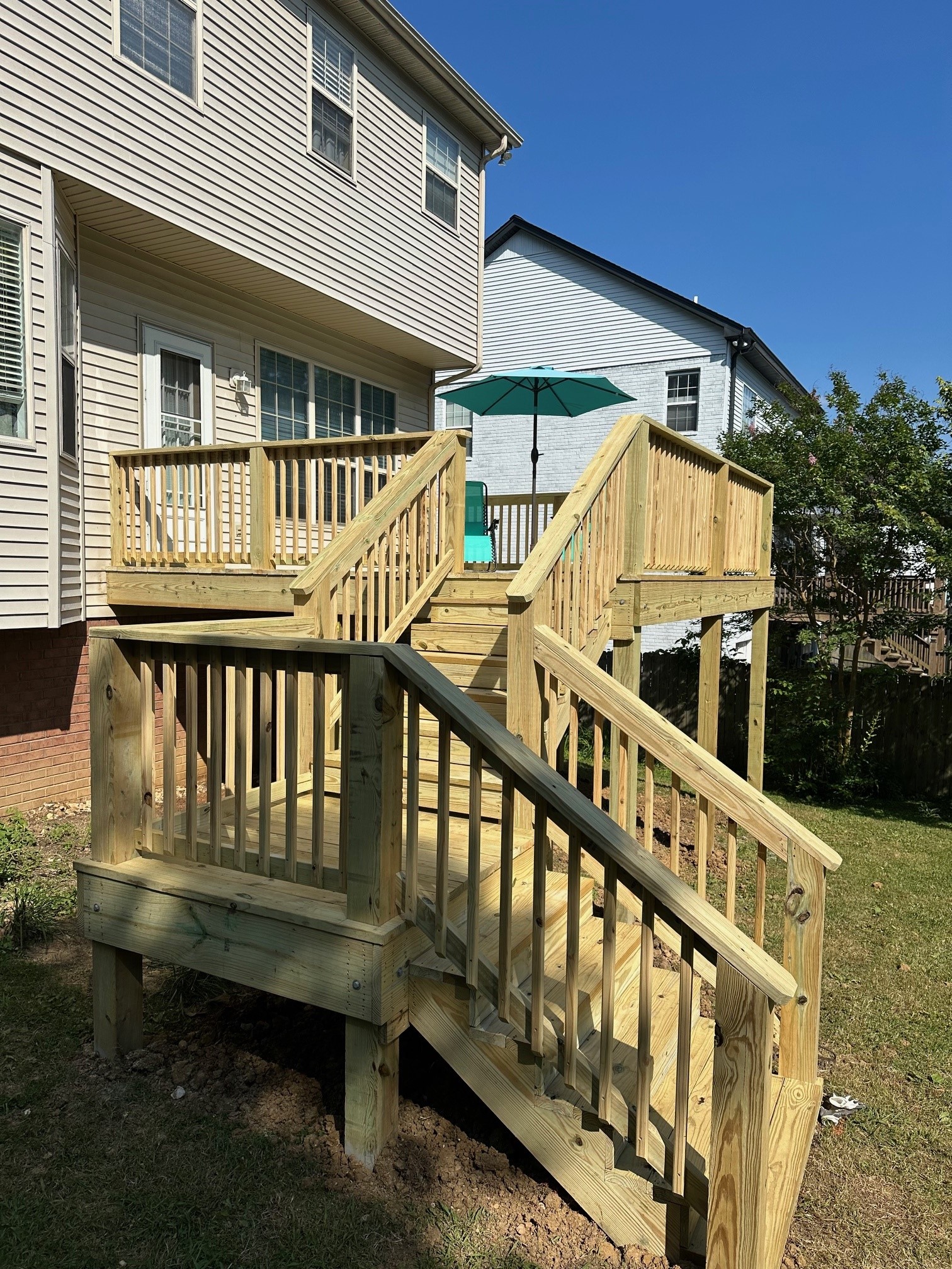 wood deck and stairs