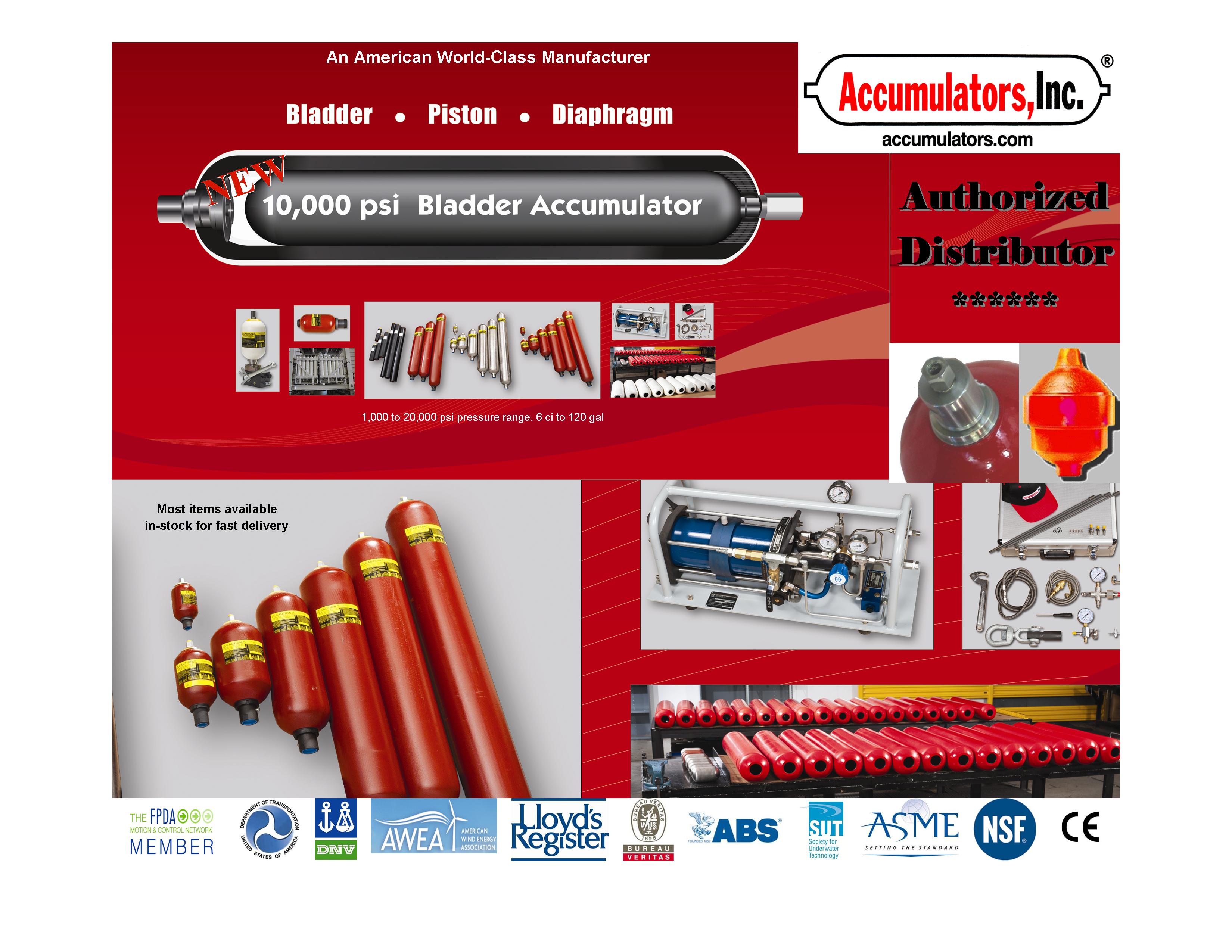 Accumulators, Inc catalogue page