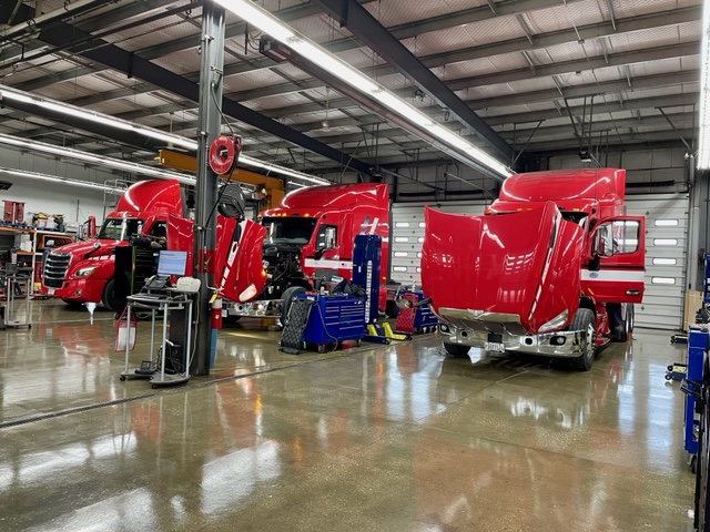 Hoekstra Transportation LLC Trucks Being Repaired