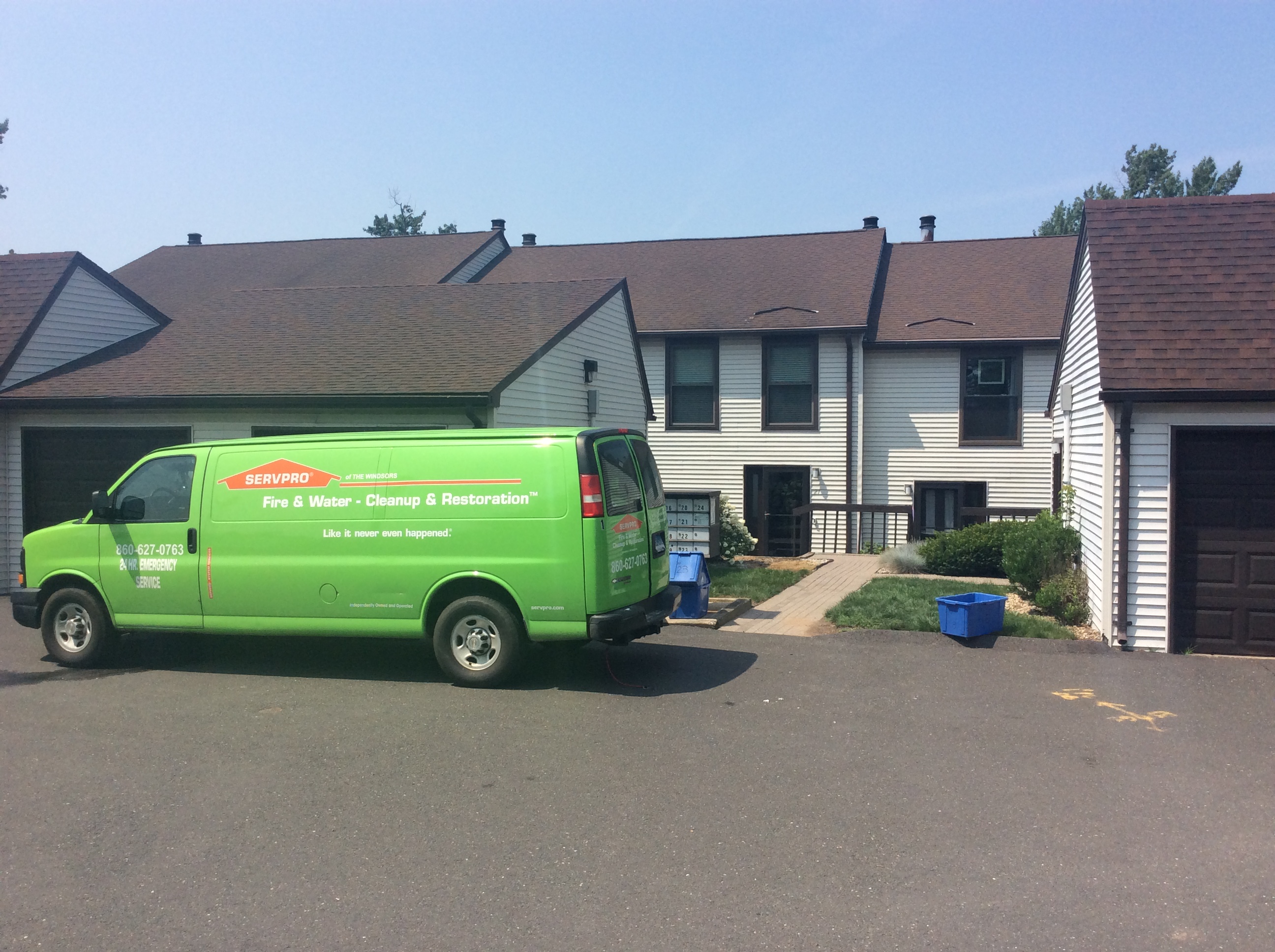 SERVPRO of The Windsors, truck on job site.