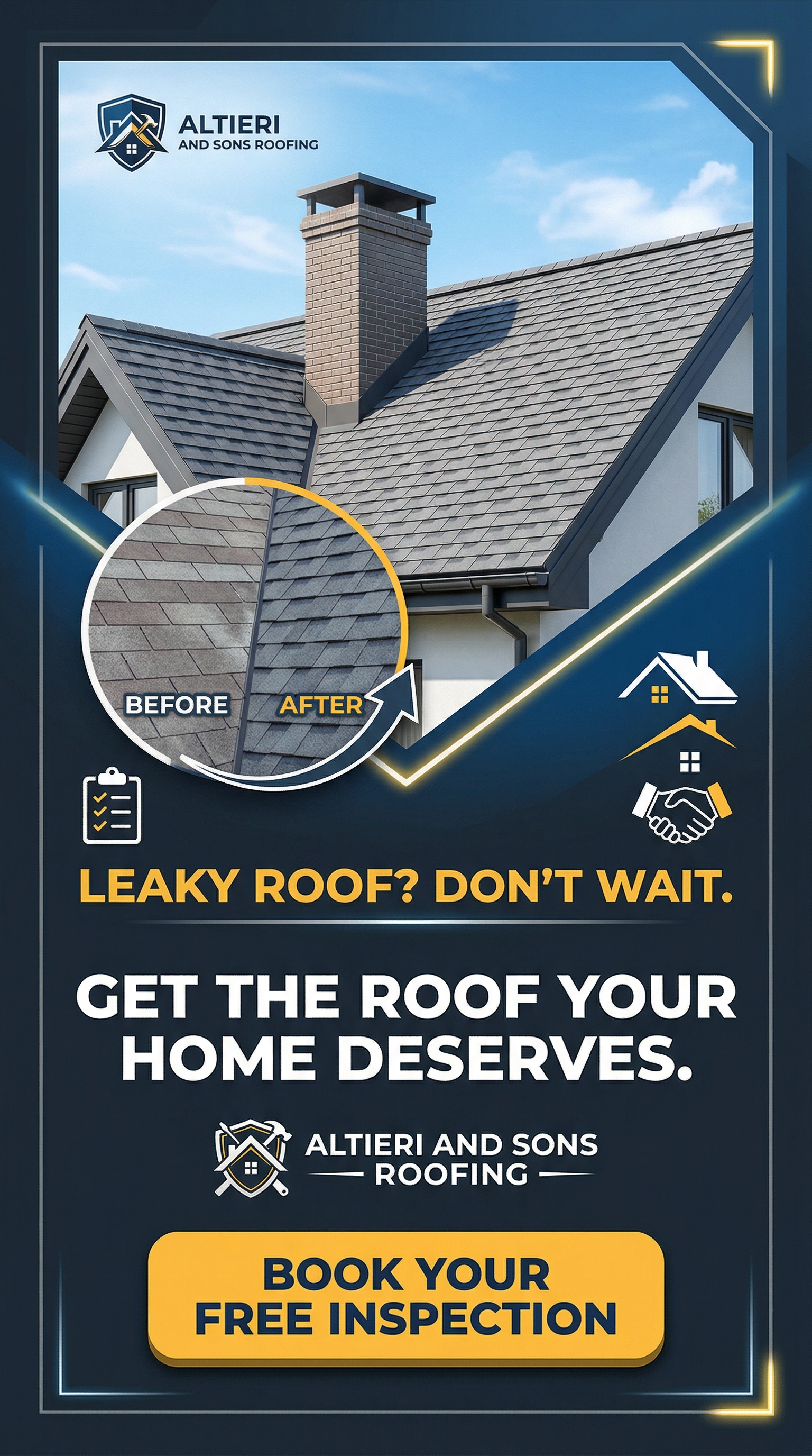 Get a reliable, long-lasting roof over your head without the stress—plus save $500 on any full roof replacement. Altieri and Sons Roofing provides fast 24-hour quotes, flexible financing, and direct insurance billing to make your roofing project completely hassle-free. Backed by 20+ years of family-owned excellence in Connecticut, our bilingual team handles everything from minor leak repairs to complete GAF Timberline shingle installations. Don't risk weather damage; contact us now for your free, no-obligation estimate and secure your $500 savings