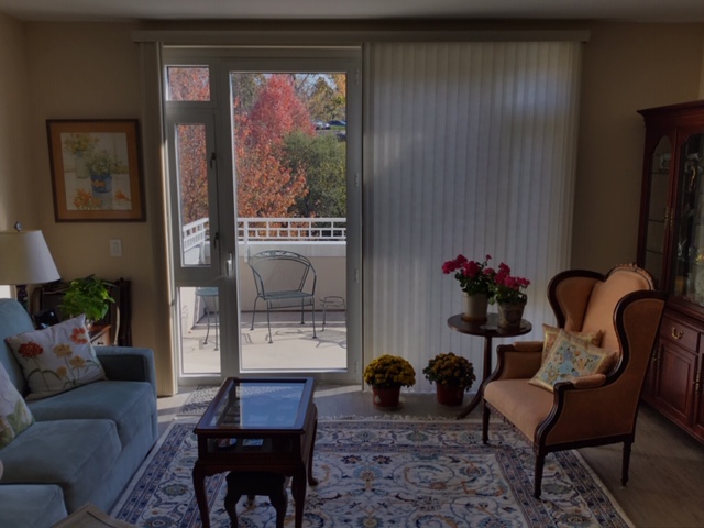 Regardless of the window width, the Vertical Honeycomb Shade with a 6 1/2” stack, is a perfect solution for maintaining a great view, providing privacy, sun control and great insulation. This Sleepy Hollow home couldn't have chosen a better fit for their entryway.