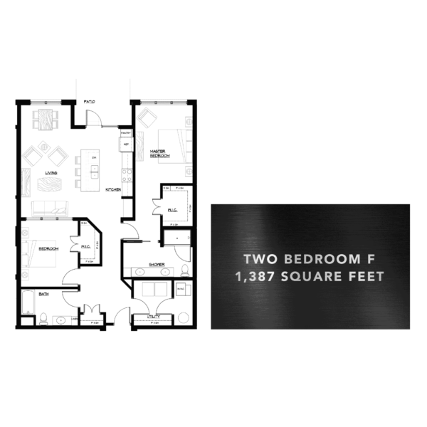 Two Bedroom F 1,387 Square Feet