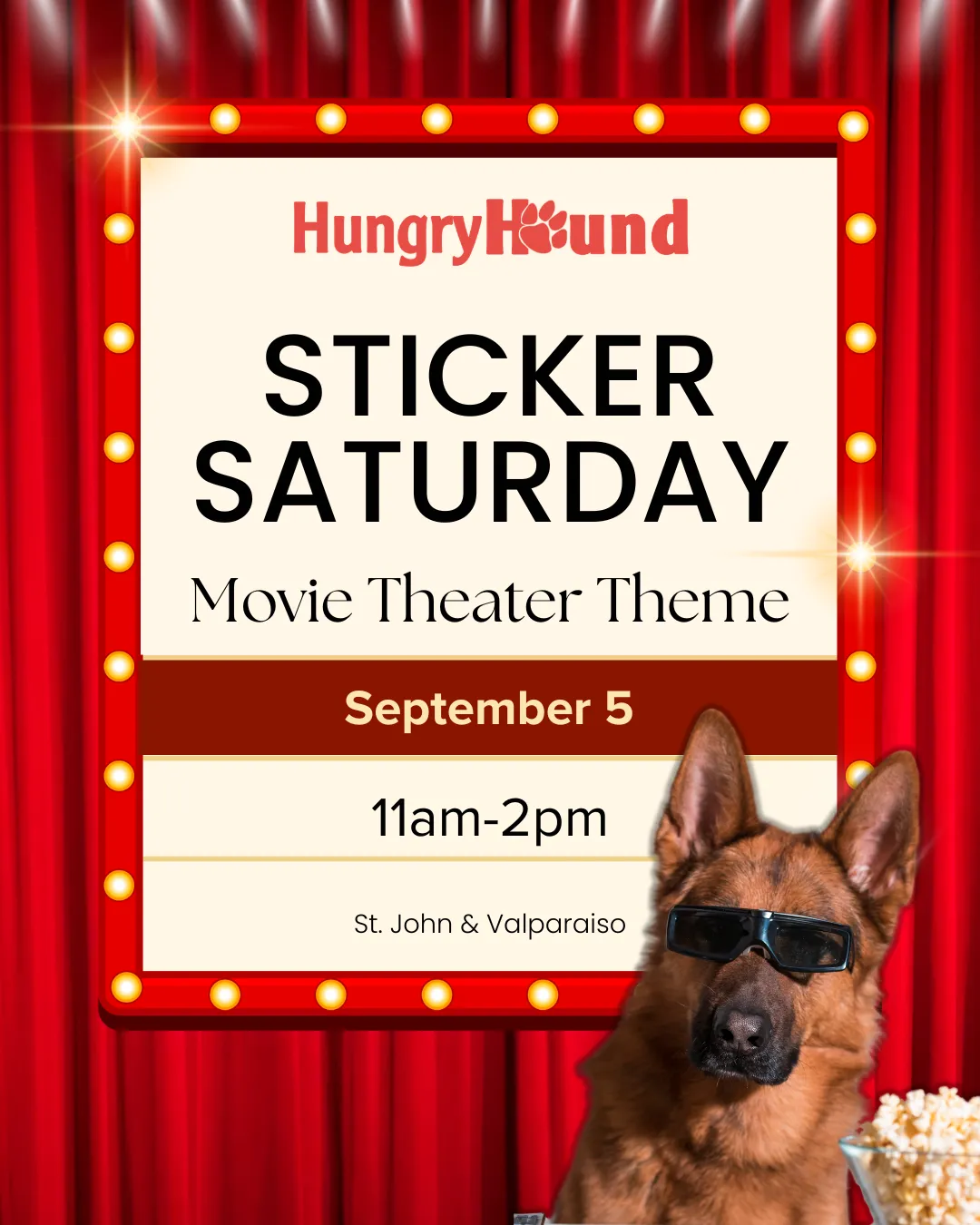 Image of Local Pet Event Sticker Saturday- Movie Theater Nearby