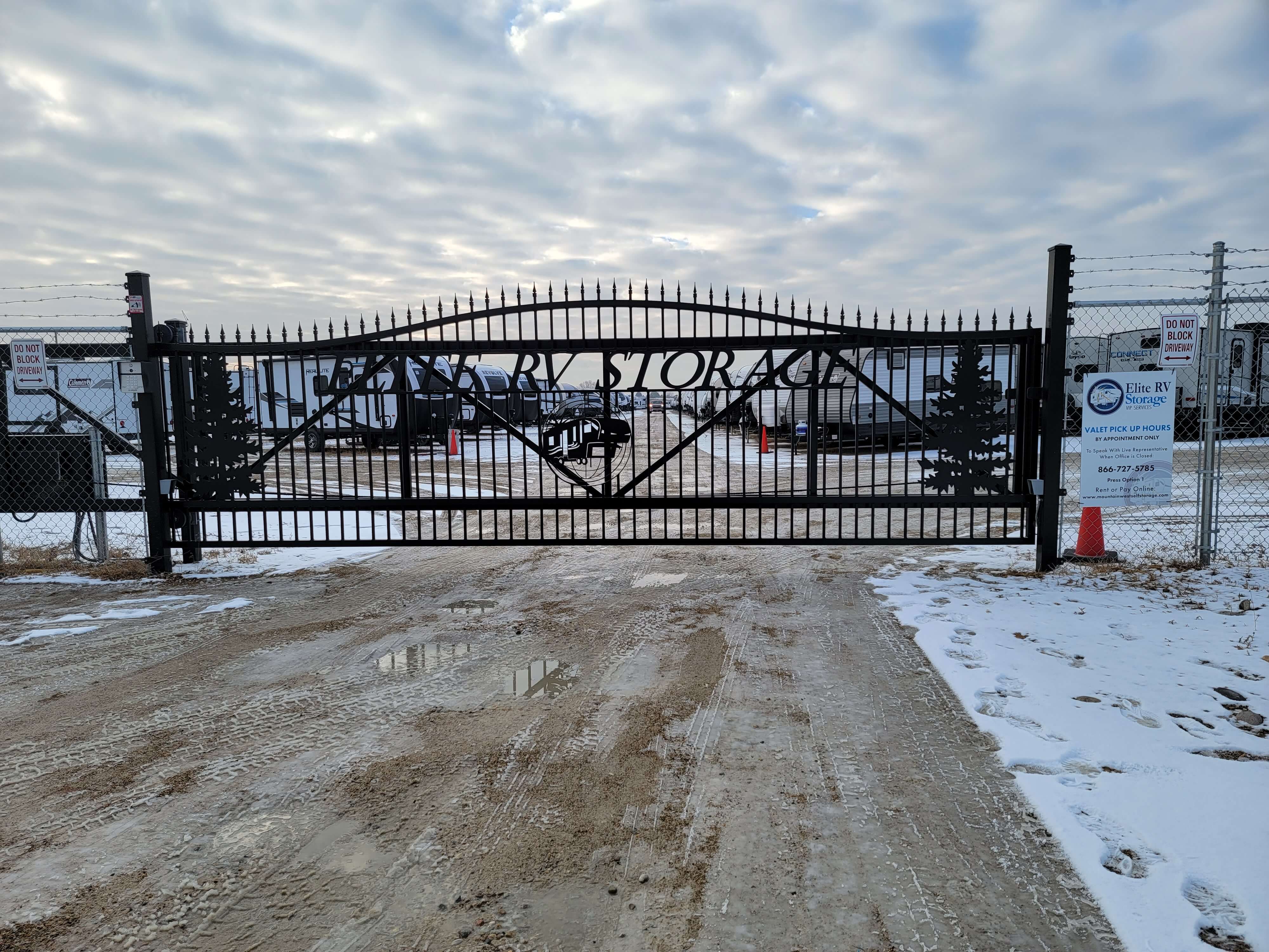 Gated Entrance to Elite RV Storage