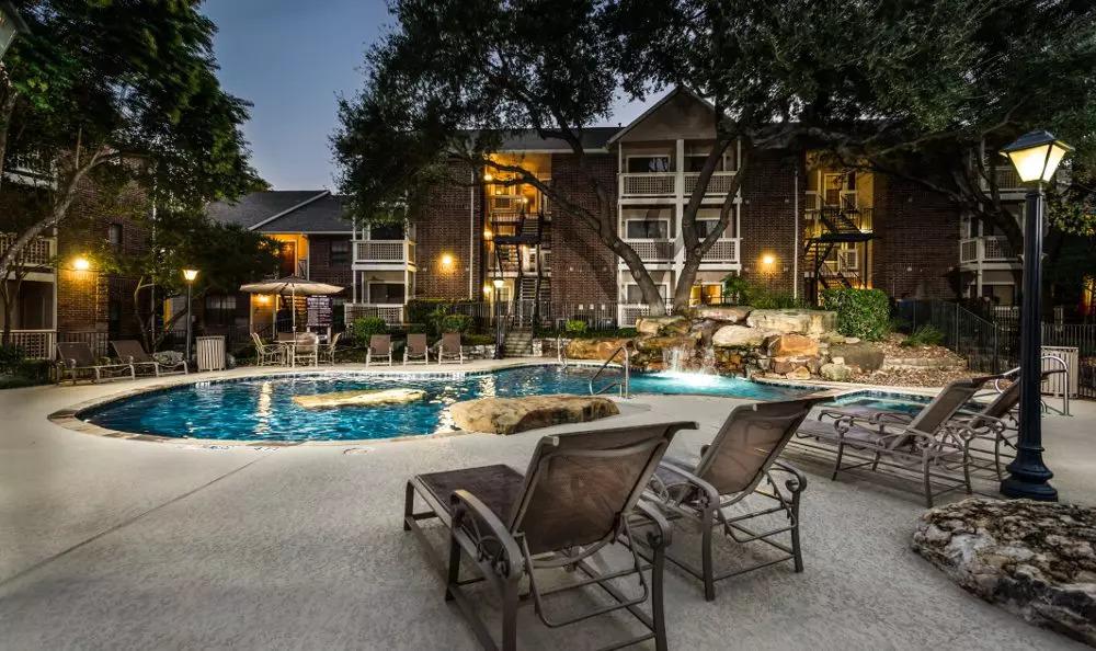 A Fountainhead Pool in the evening