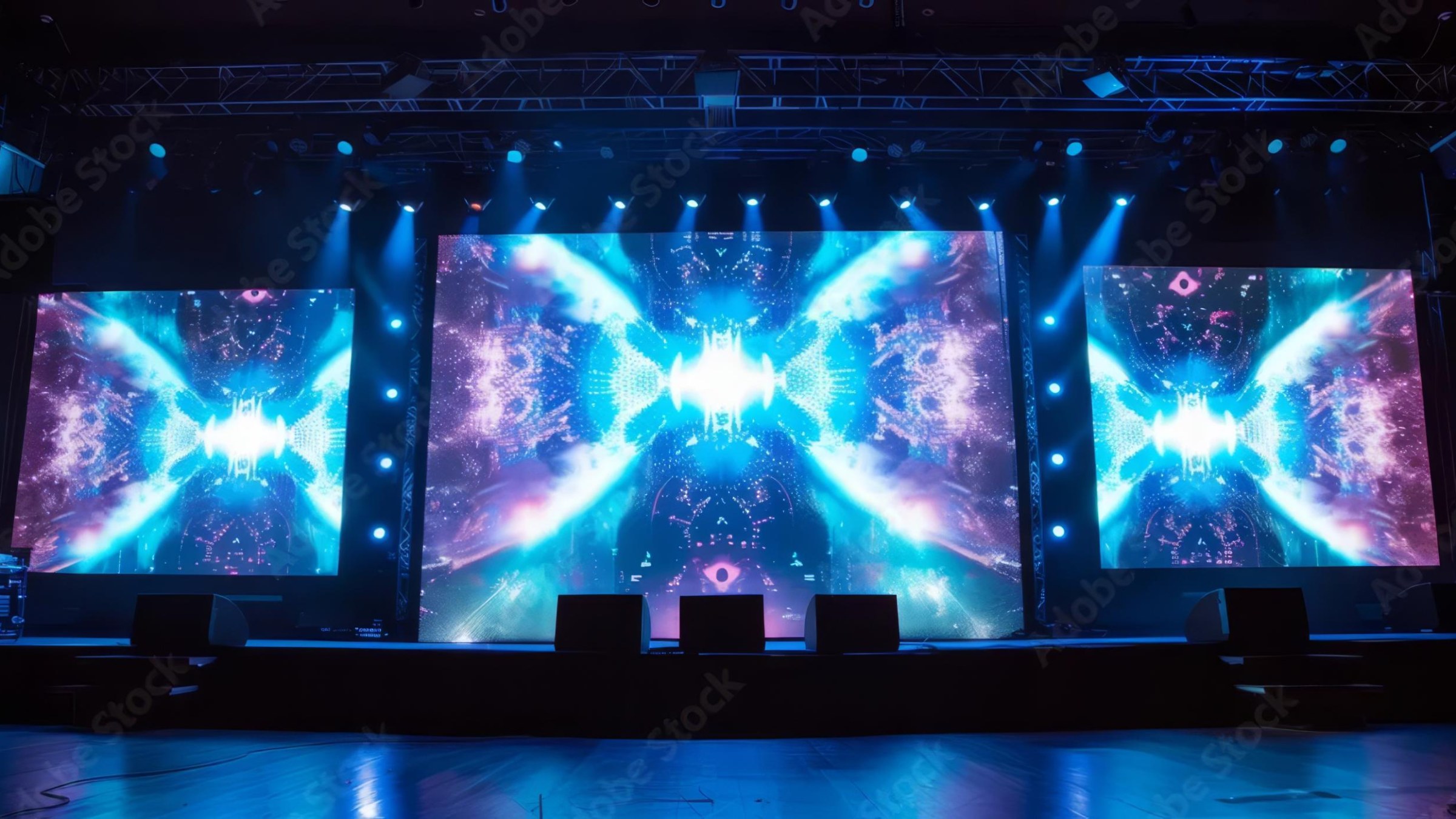 LED video walls for a concert stage