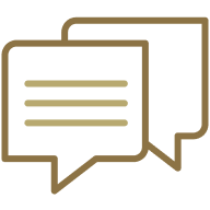 Overlapping speech bubbles icon.