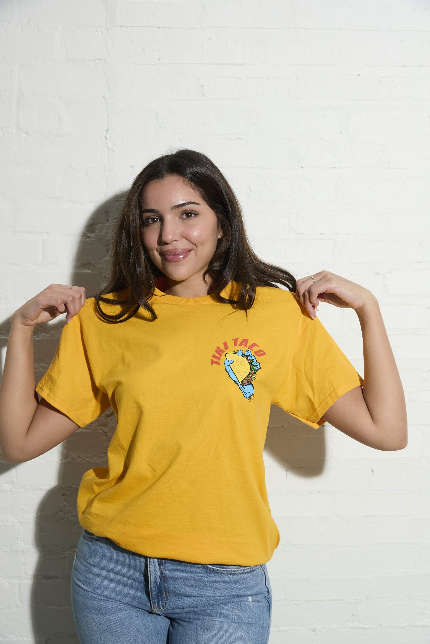 Yellow Tee with Taco Hand