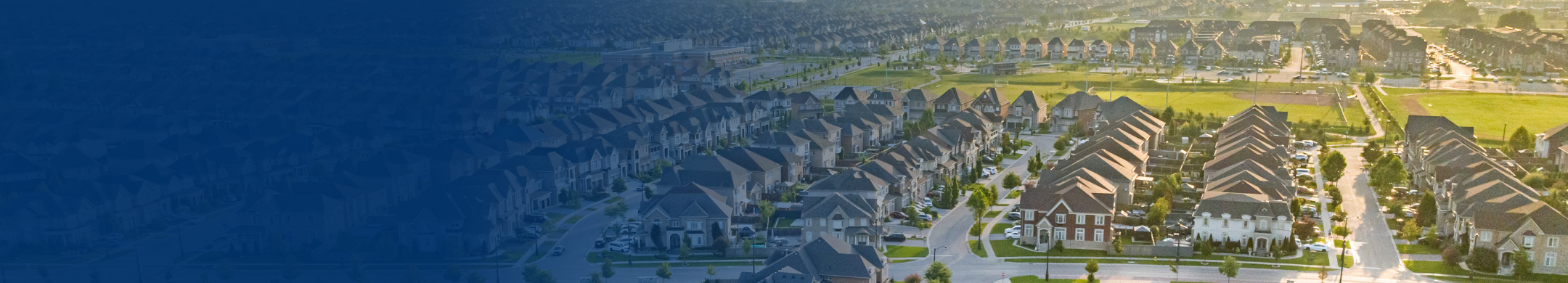 An aerial shot of a beautiful suburb.