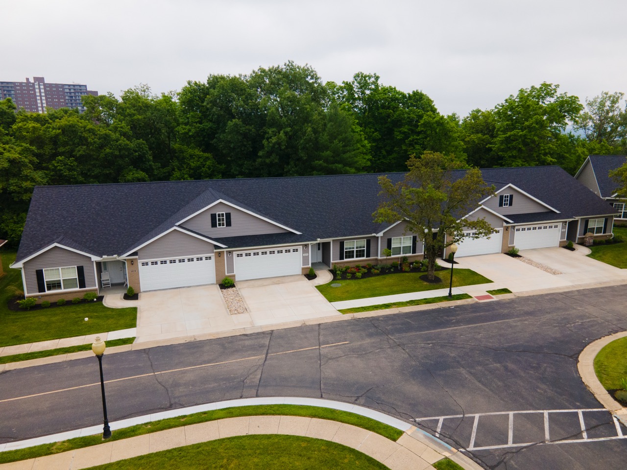 Exterior of independent living apartments at Twin Towers Senior Living Community.