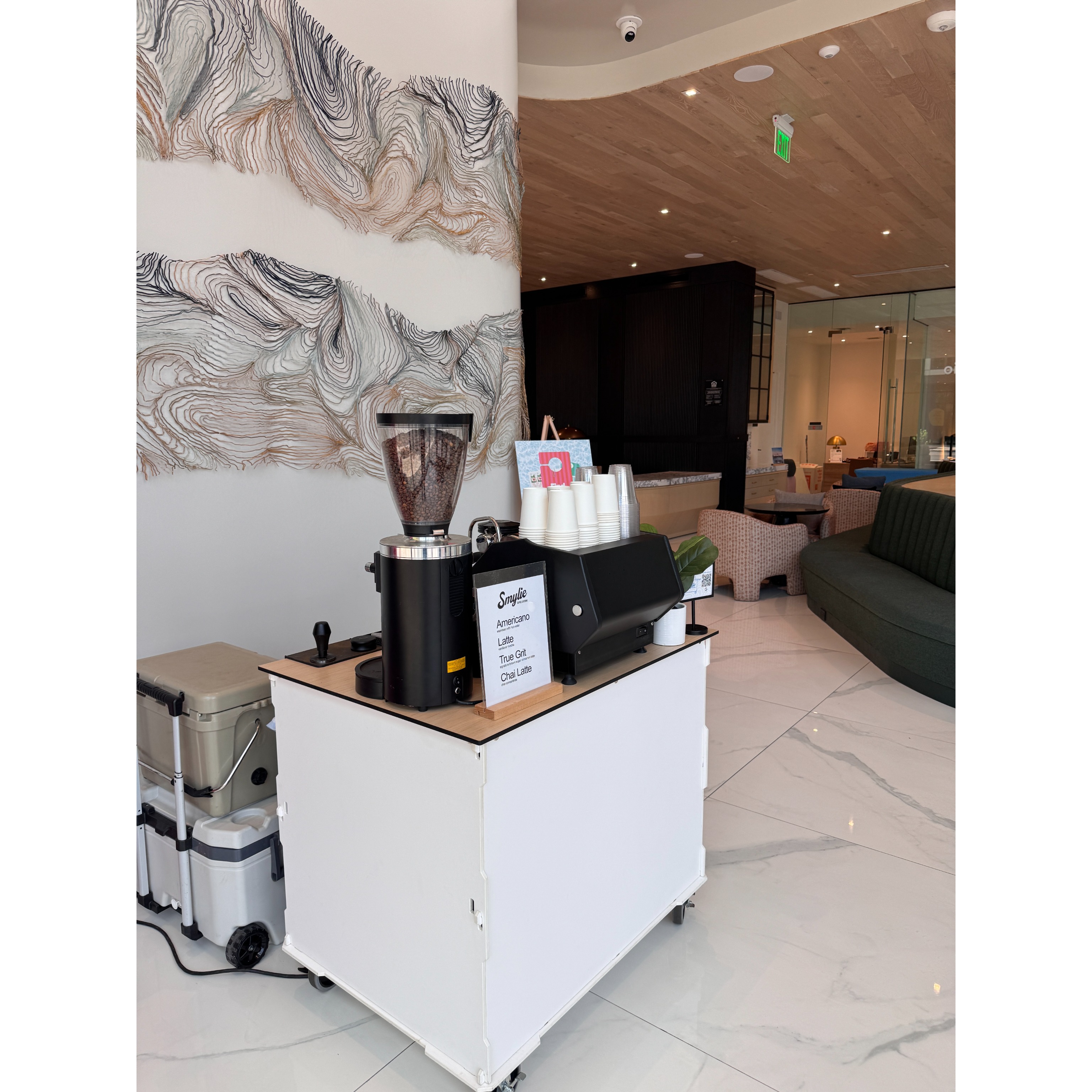 Lobby Coffee Cart mobile Austin TX Smylie coffee catering 