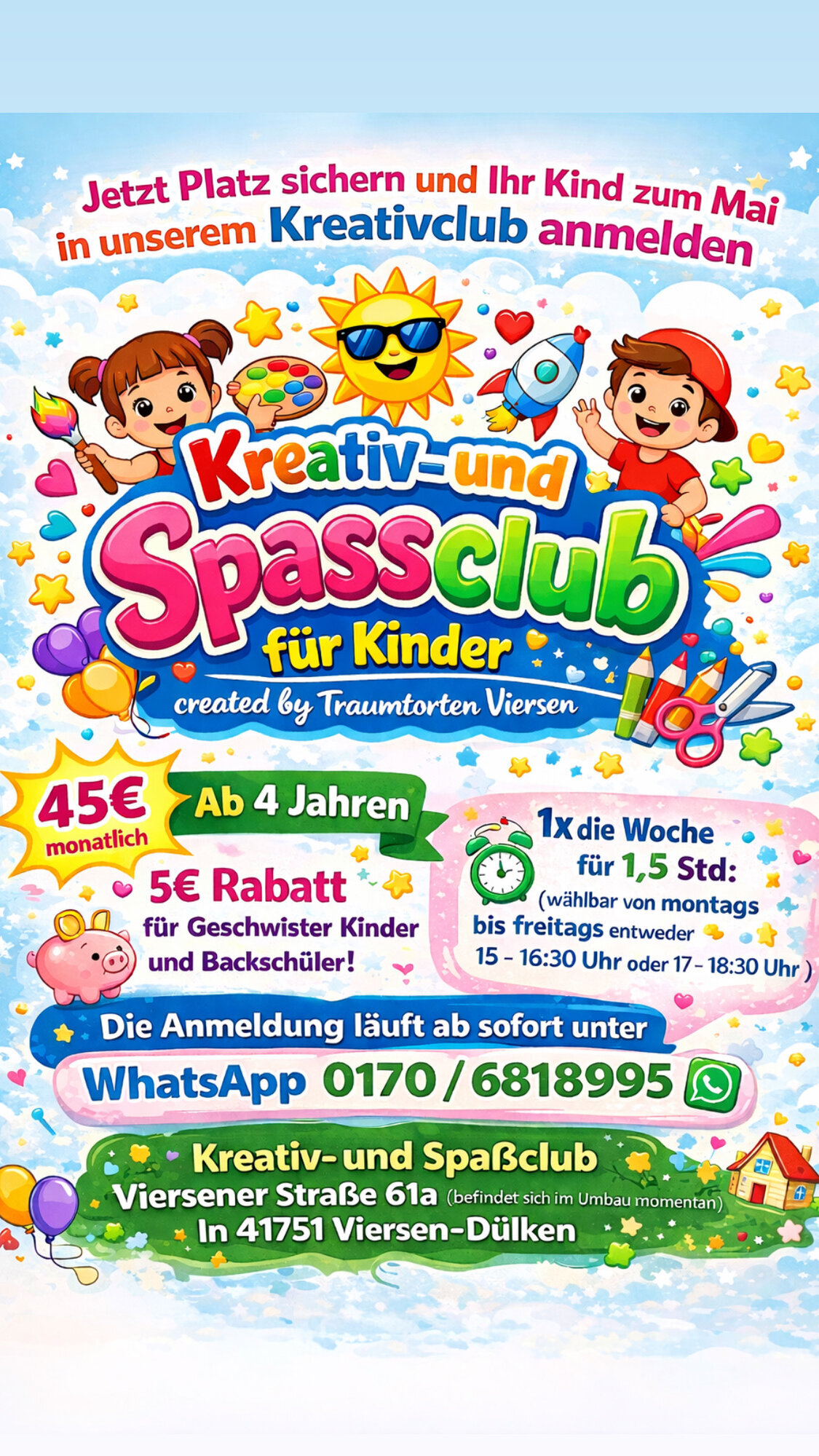 Kreativ- und Spassclub für Kinder, Viersener Straße 61a in Viersen
