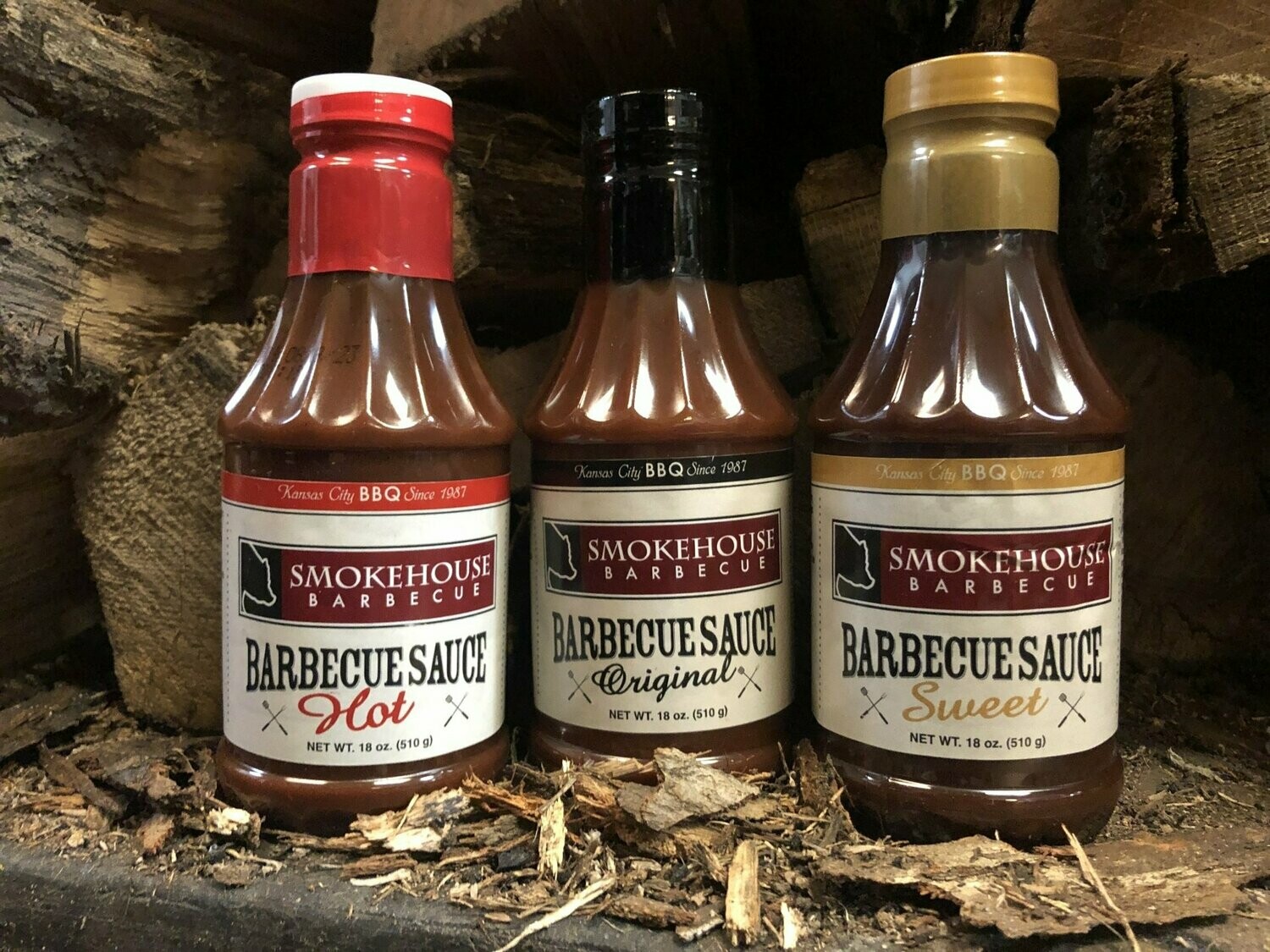 Smokehouse BBQ prides itself on having the most popular sauces in Kansas City. Our sauce is available in 3 tantalizing flavors. 18oz bottles perfect for any barbecue lover.