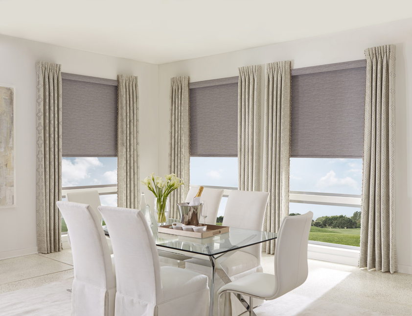 ROLLER SHADES WITH DRAPERY PANELS Budget Blinds of Port Perry Blackstock (905)213-2583