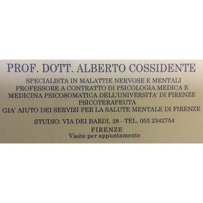 Cossidente Prof. Dr. Alberto Neuropsichiatra - Psychotherapist - Firenze - 055 234 2754 Italy | ShowMeLocal.com
