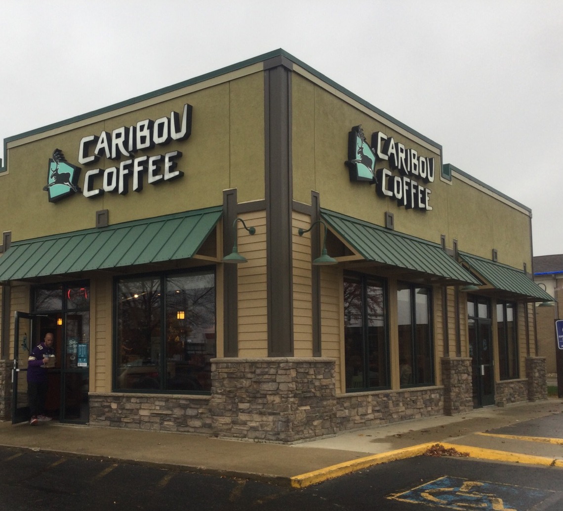 Storefront of the Caribou Coffee at 4911 Highway 29 in Alexandria