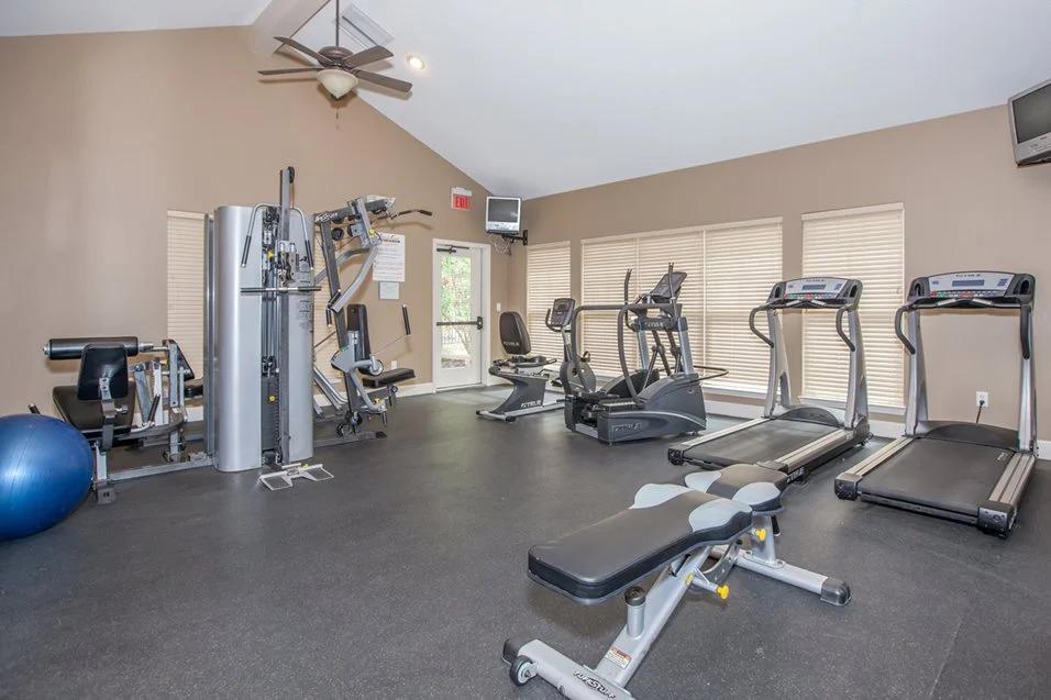 Gym weights at Preston Court Apartments, Overland Park