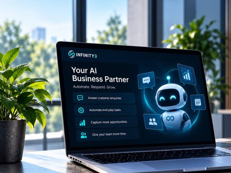 Infinity3 combines intelligent automation, AI-powered conversations and connected business systems to help you capture more enquiries, reduce repetitive tasks and deliver better customer experiences, all without adding extra work to your day.