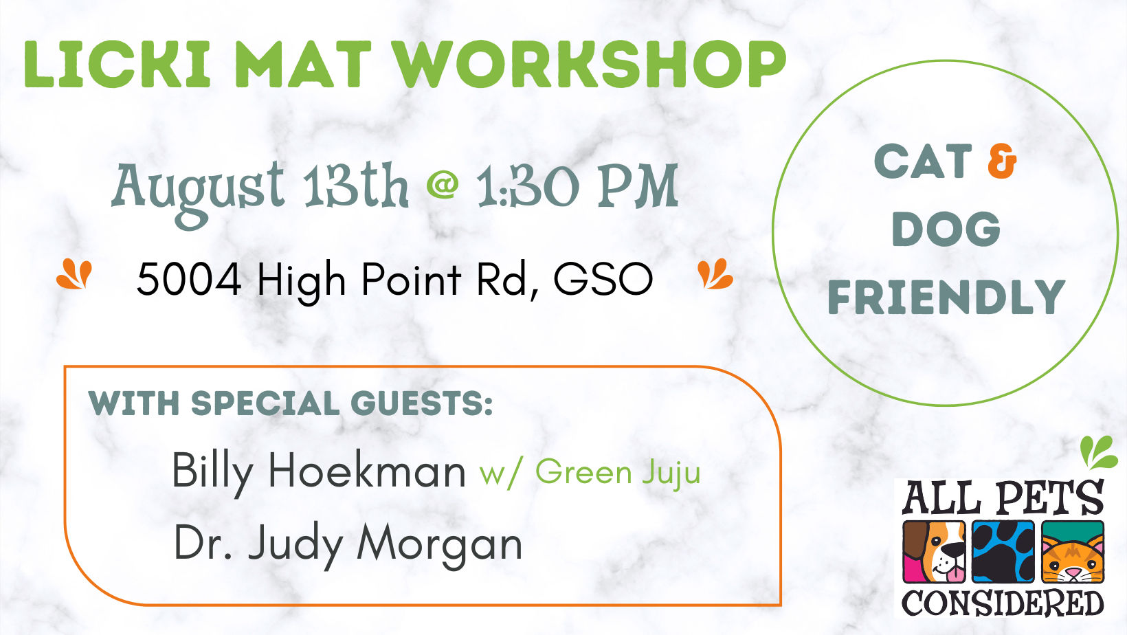 Image of Local Pet Event Licki Mat Workshop feat. Billy Hoekman & Dr. Judy Morgan Nearby