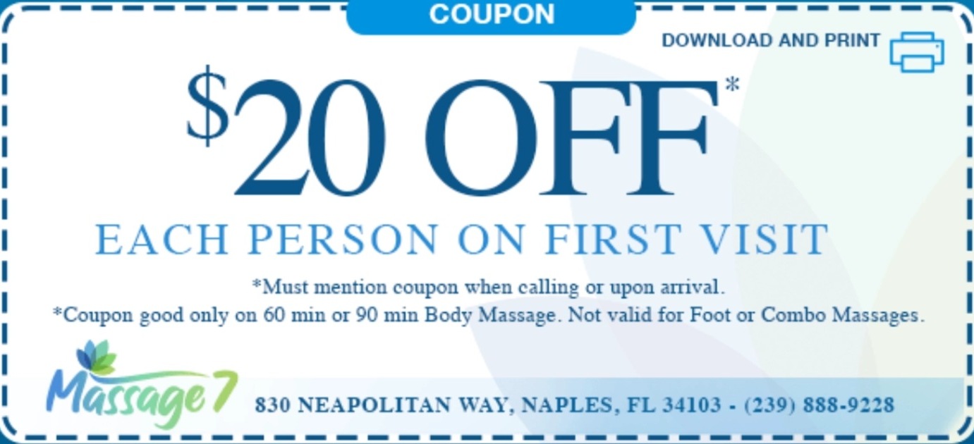 $20 Off Massage Coupon In Naples Florida