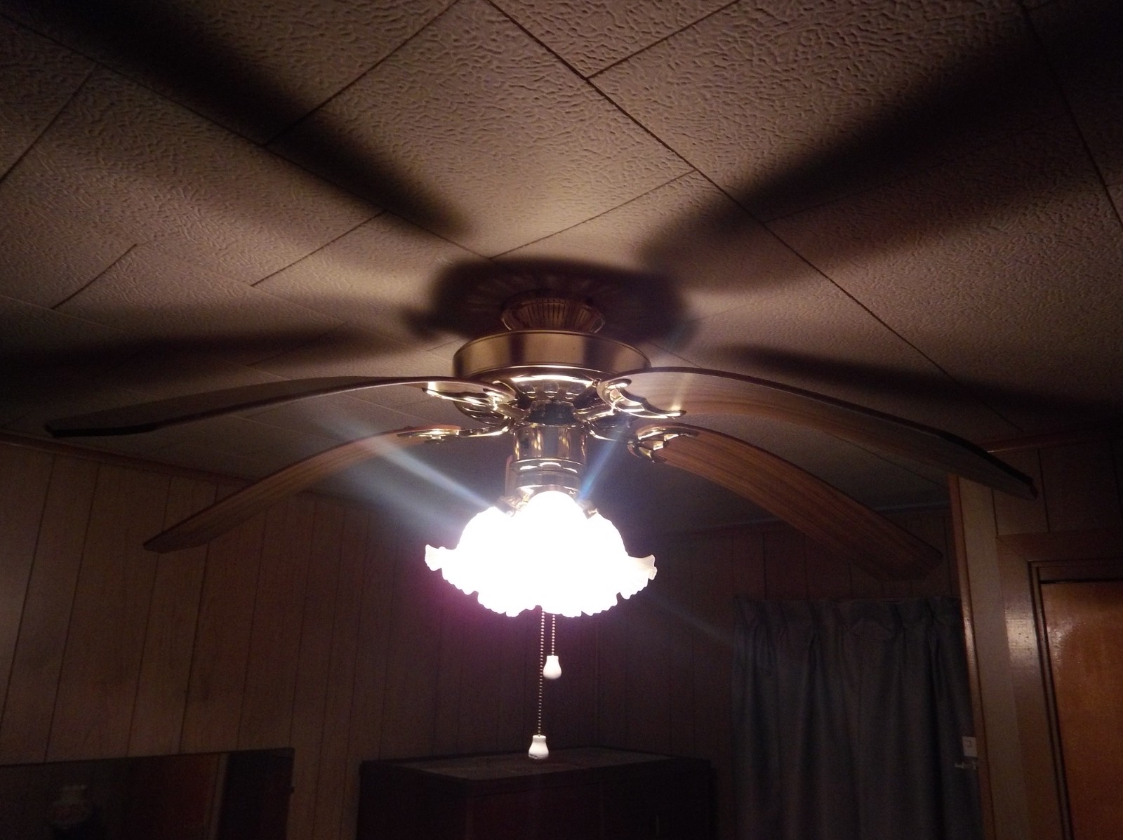 Affected ceiling fan after a severe water loss.