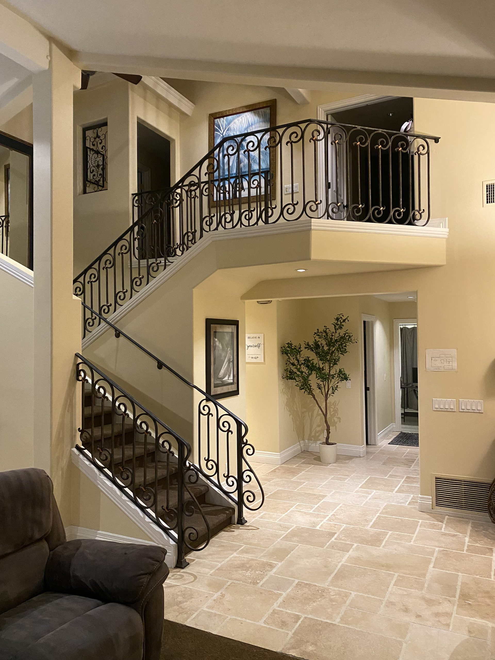 Graceful, high-end staircase showcasing timeless design in a serene and refined home setting.