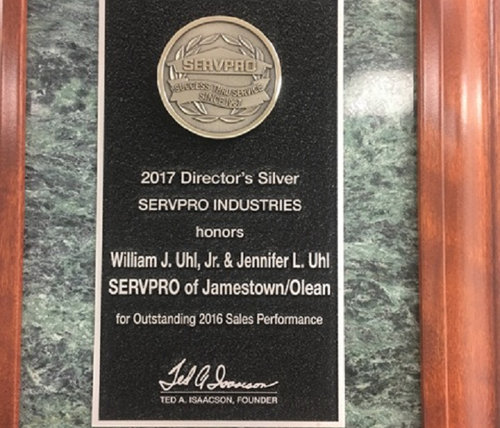SERVPRO of Jamestown Wins 2017 Director's Silver Award