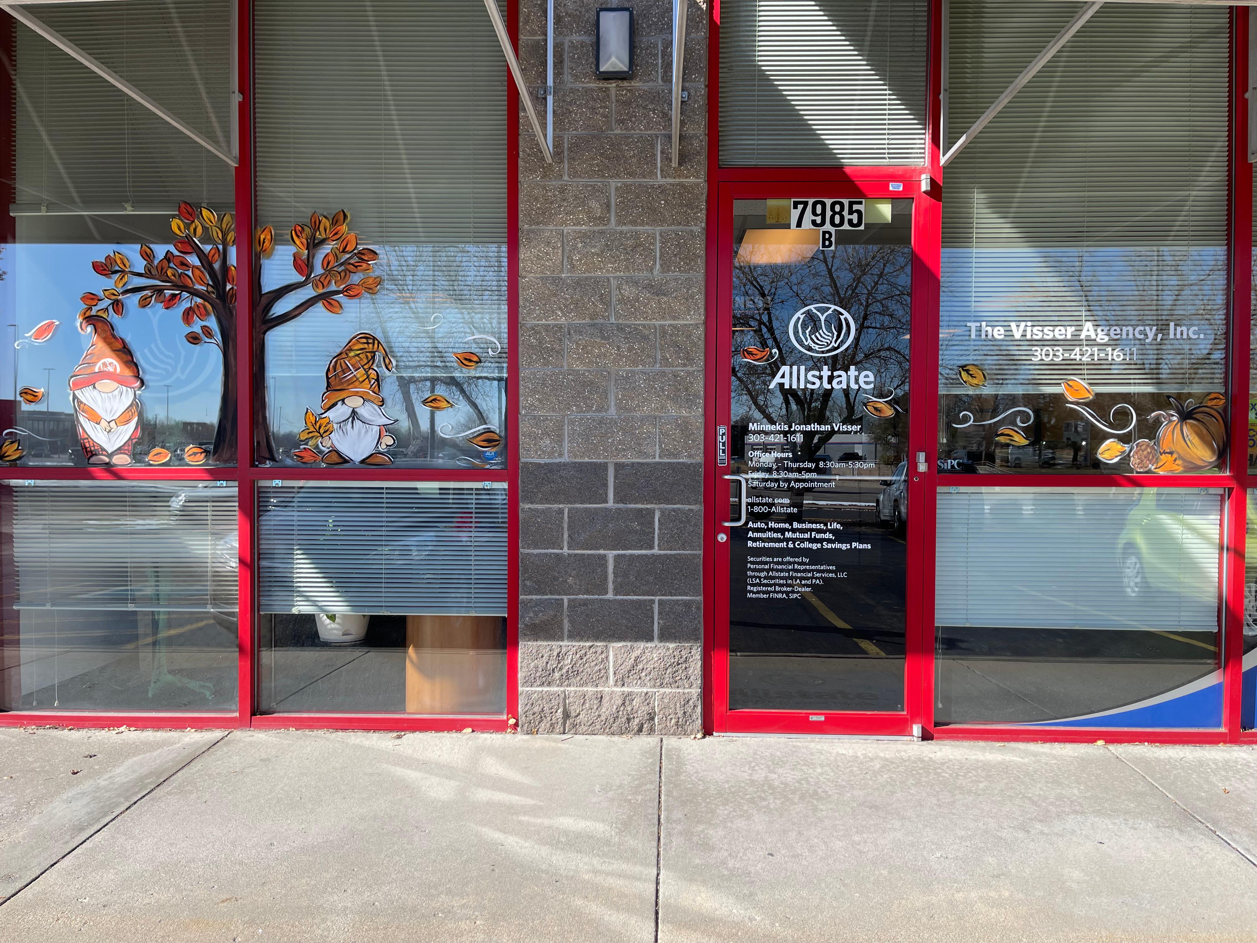 Celebrating the Fall Season with Window Art from a great Local Artist - Art by Gina T.