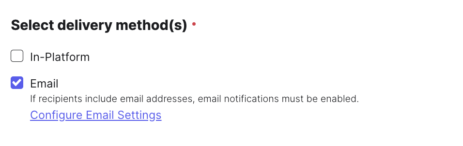 Select delivery method