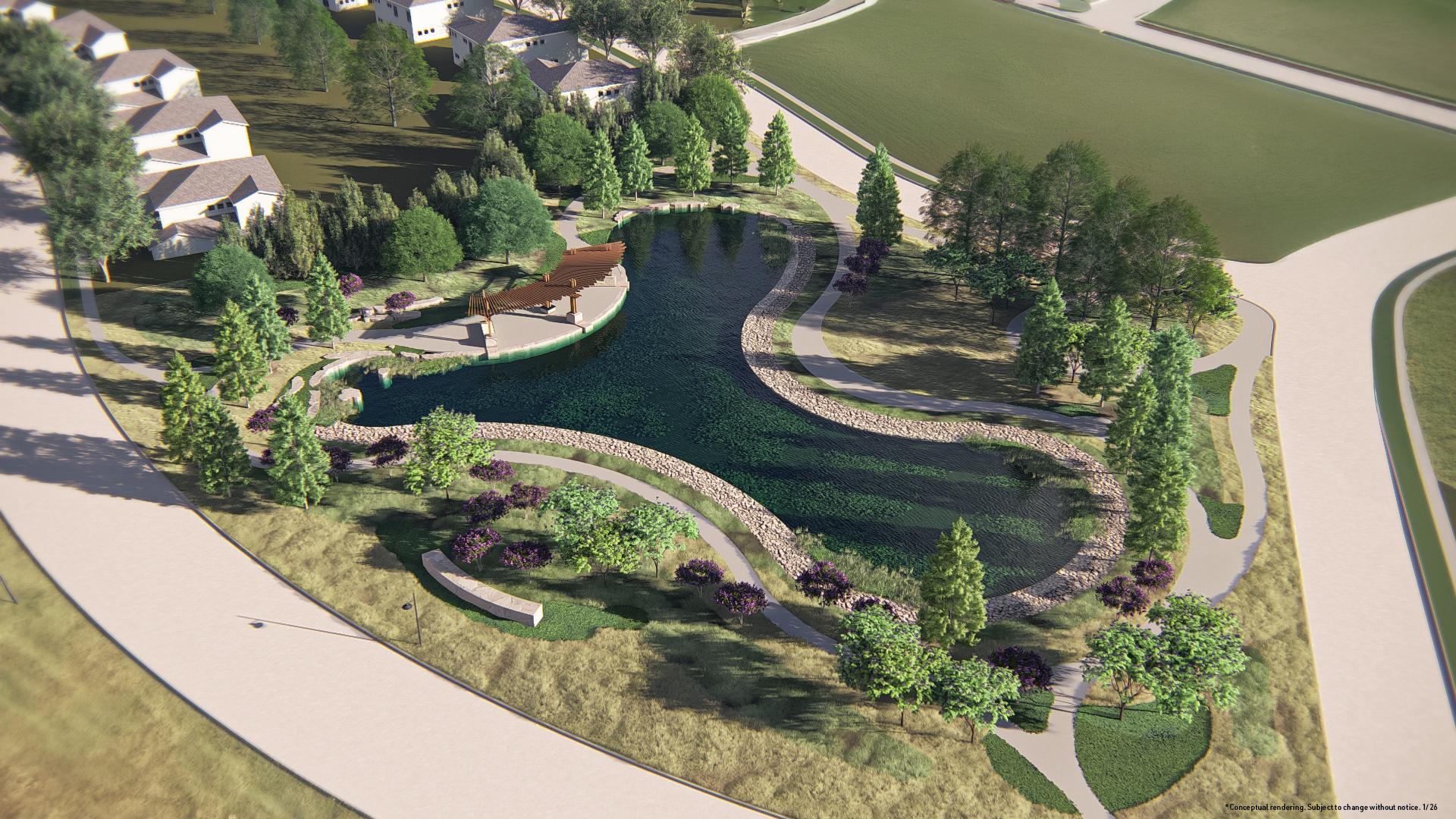 Serene community lake 