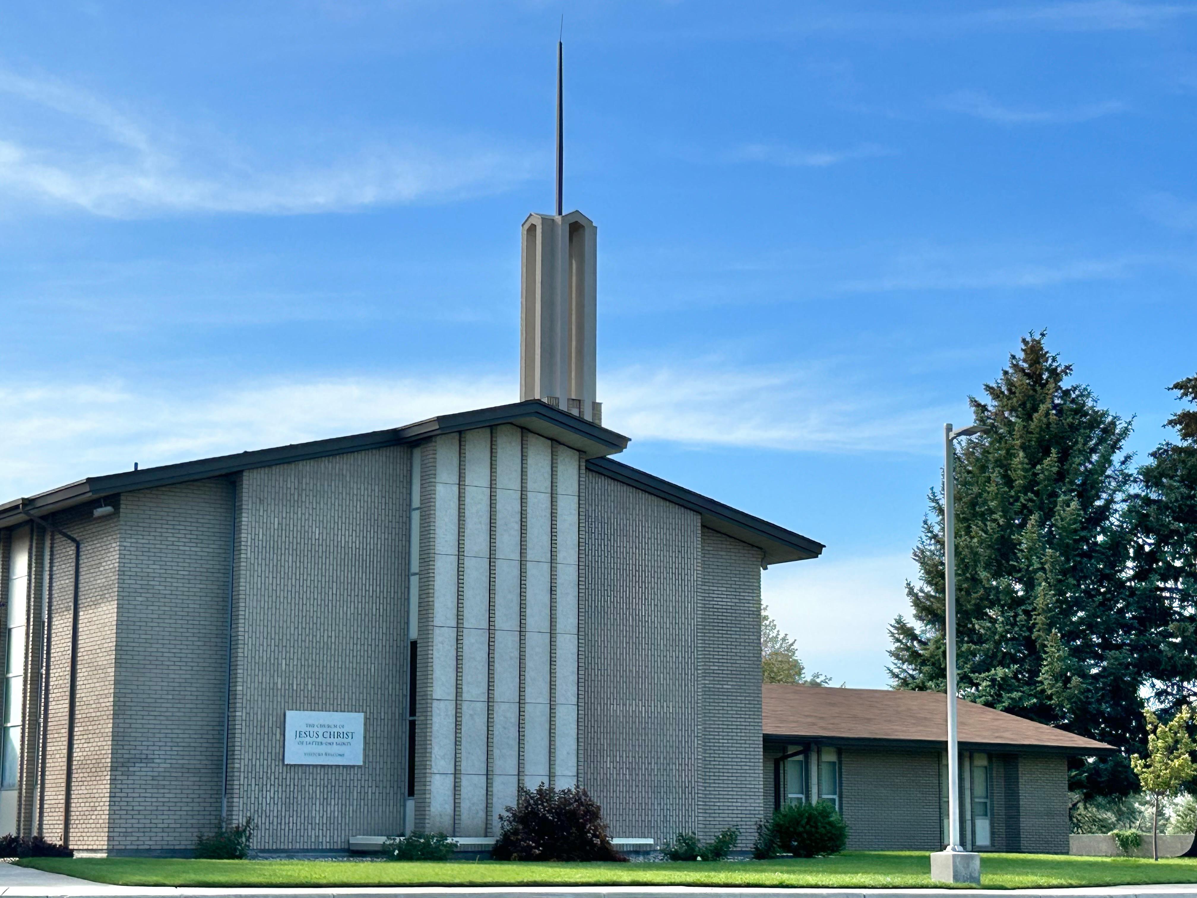 Outisde of the Fort Hall Building of The Church of Jesus Christ of Latter-Day Saints located at 333 South Treaty Hwy (US 91)
in Pocatello, ID.