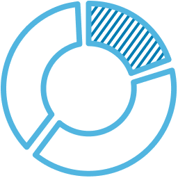 Segmented circular chart icon.