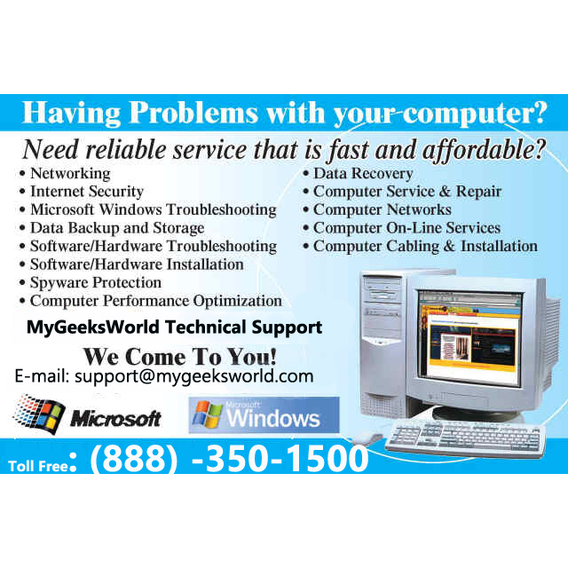 MyGeeksWorld Technical Support 24/7 Toll Free +1-888-350-1500
