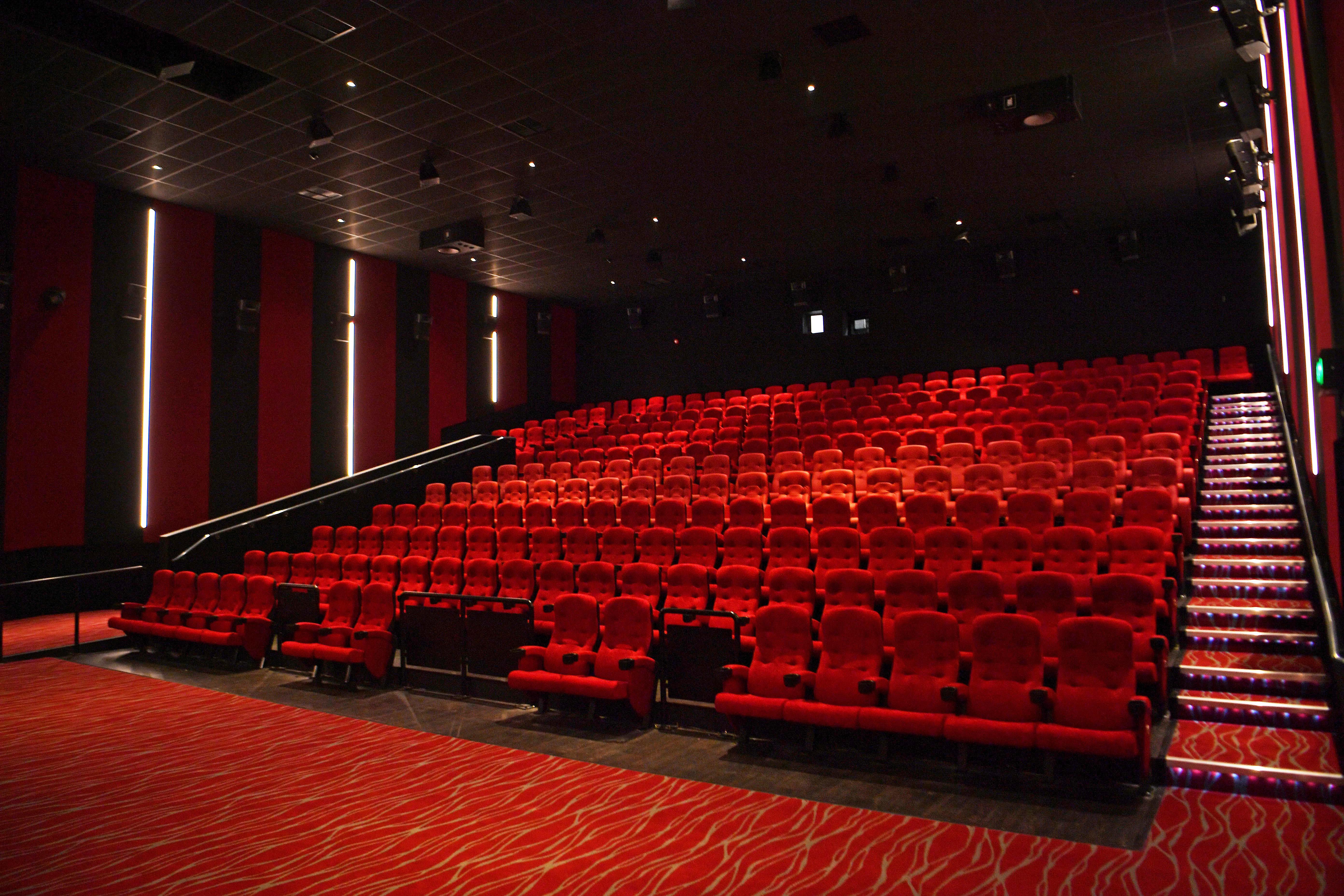 Red comfy seats in Screen 1 Nova Cinema Woking 03330 096690