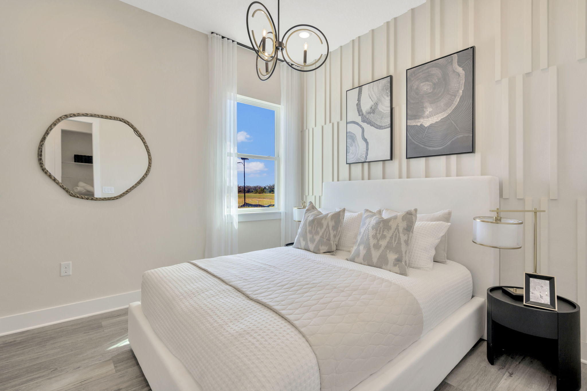 The Second Bedroom of a DRB Homes Eider Home Plan at Biscayne Landing at Seaire in Parrish, FL.