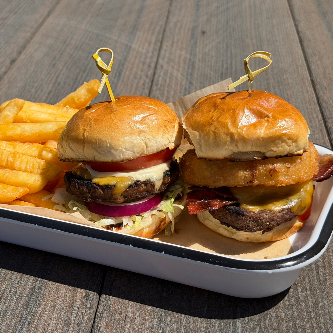 Two sliders served as a Shawii Kitchen special.