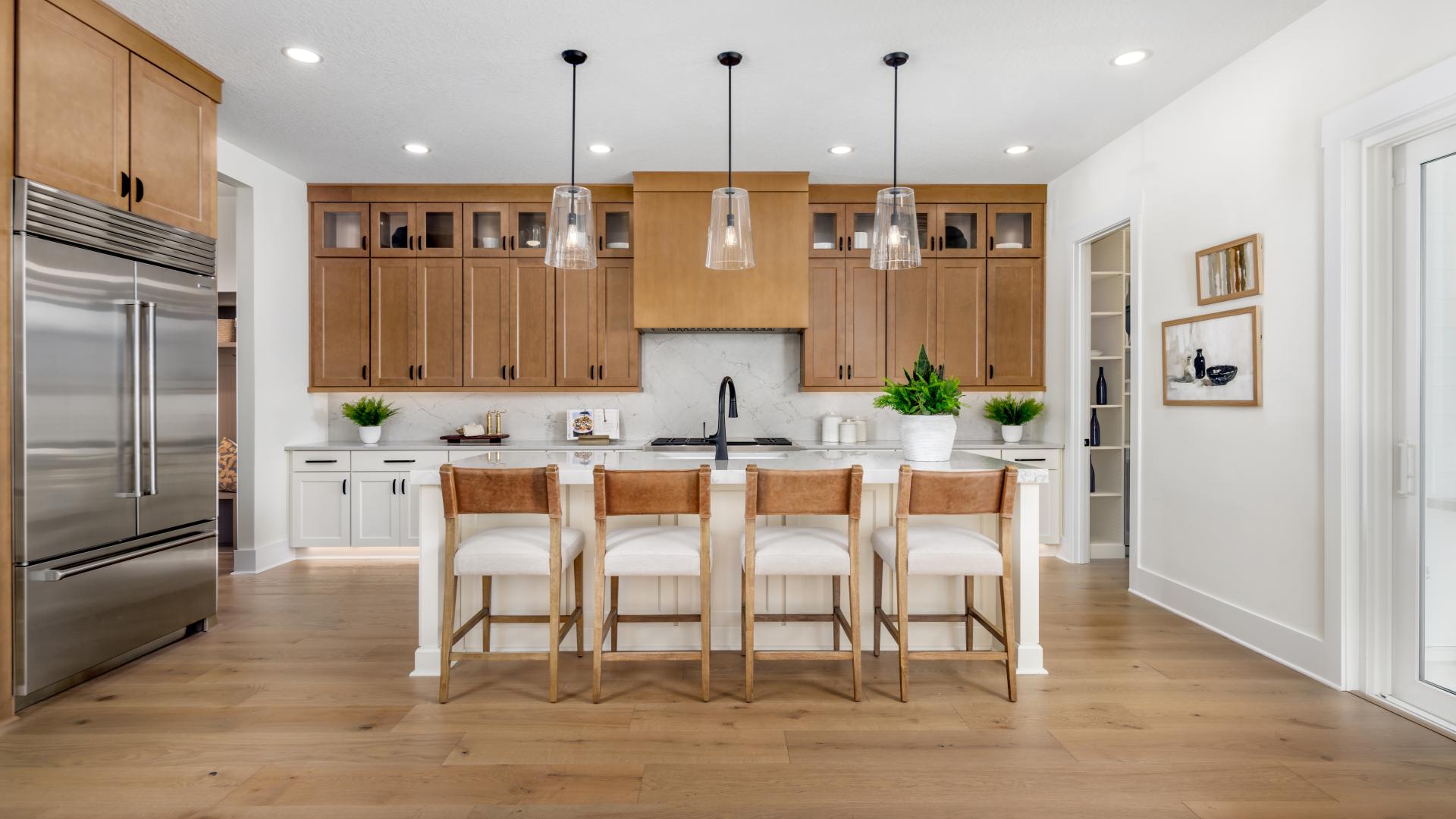 Well-designed gourmet kitchens with extra counter space for entertaining 