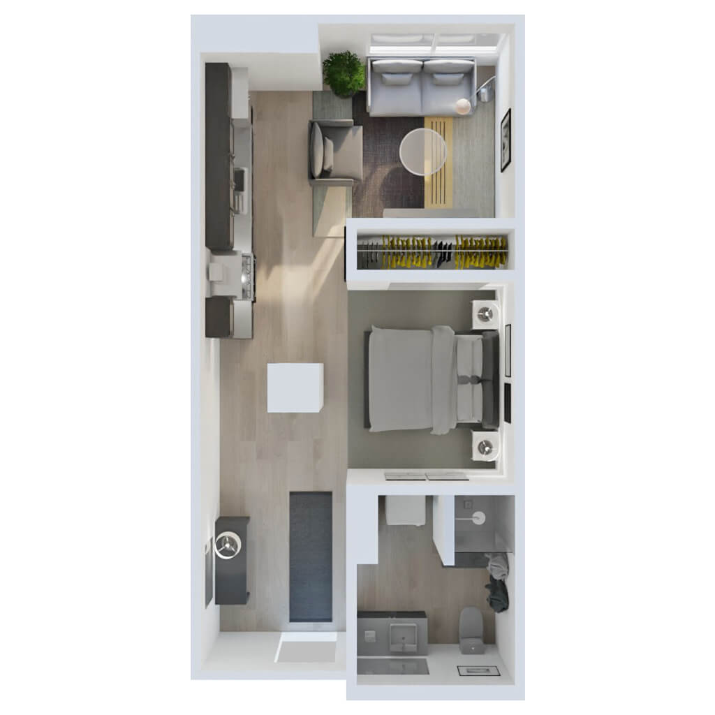 STYLE B1 Jr 1 Bedroom 1 Bath