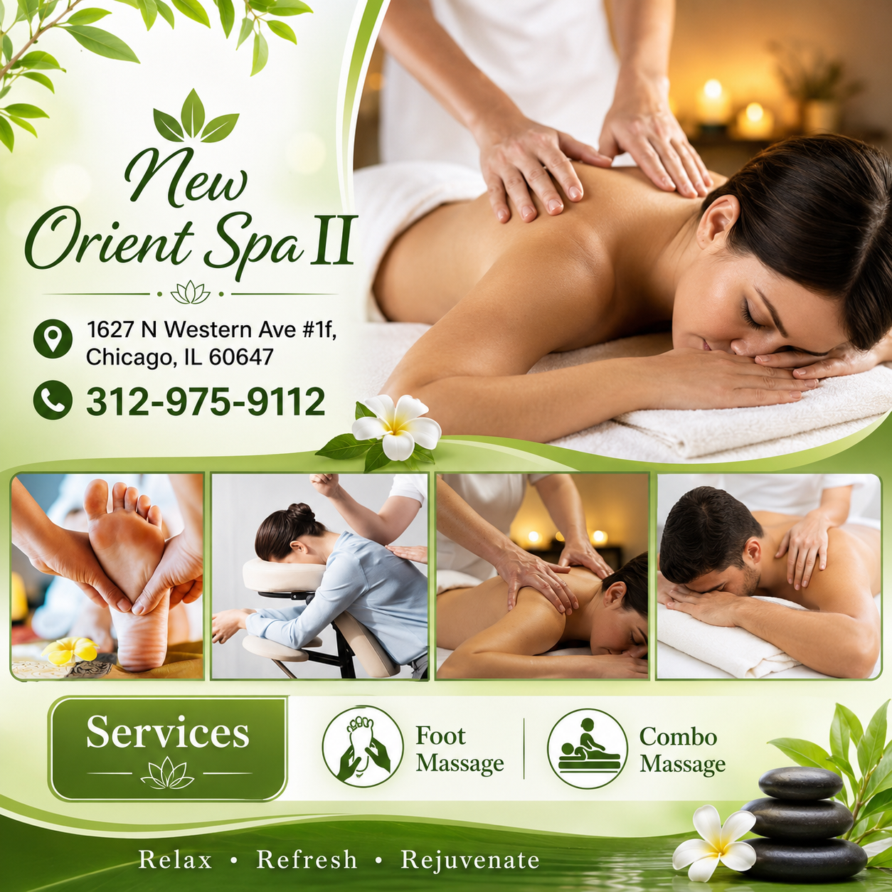 A traditional Swedish massage utilizing a system of techniques specially created to relax muscles by
applying pressure to increase oxygen flow through the body and release harmful toxins.