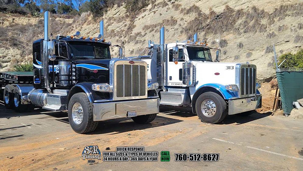 Our fleet of trucks and highly trained operators are ready to go 24/7 give us a call and let us put your mind at ease. S & R Towing Inc - 3568 CA-78, Julian, CA 92036 - Call us at 760-547-1719