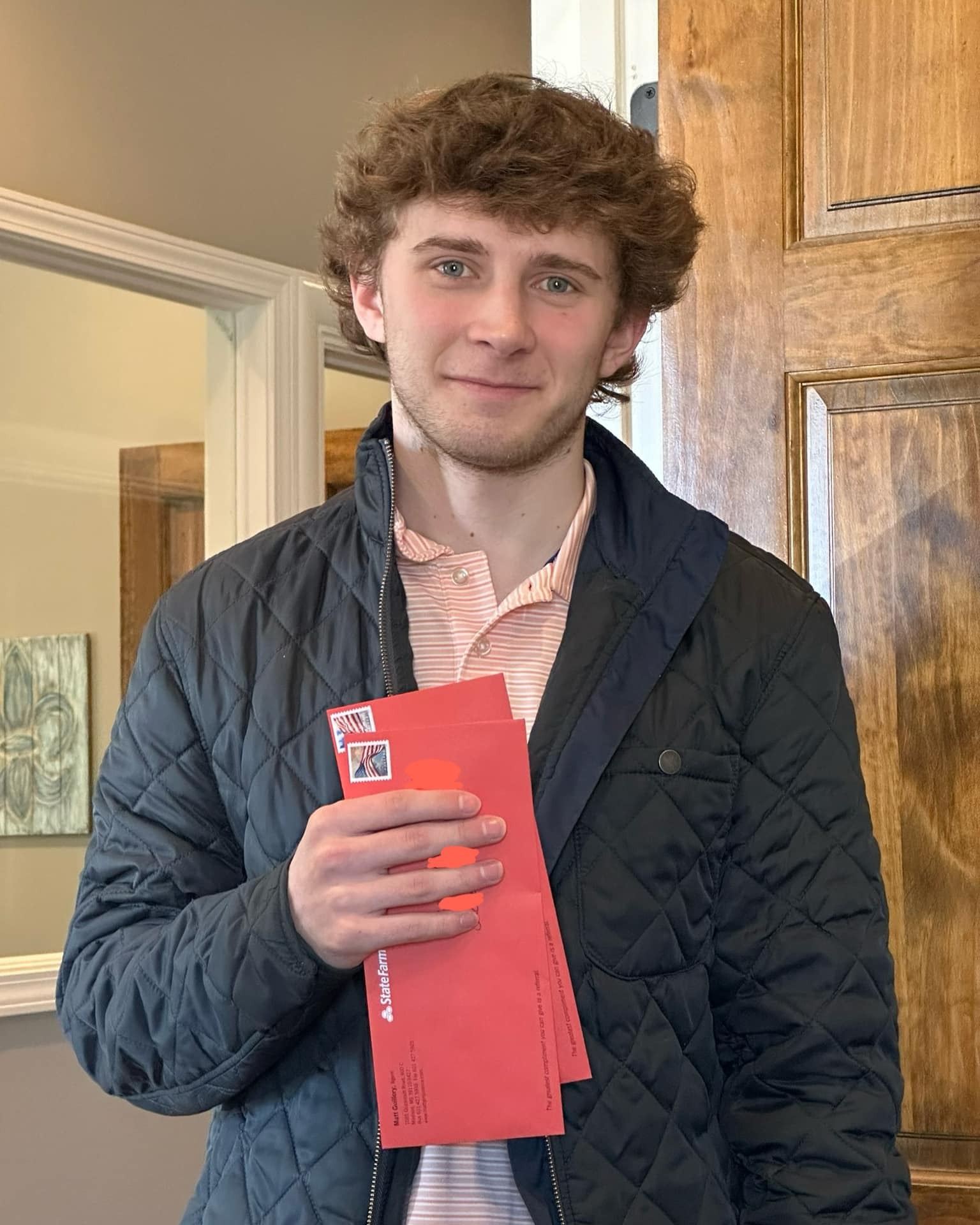 Brayden&rsquo;s first ever letter. I feel like Mr. Rodgers teaching him how the postal service works.